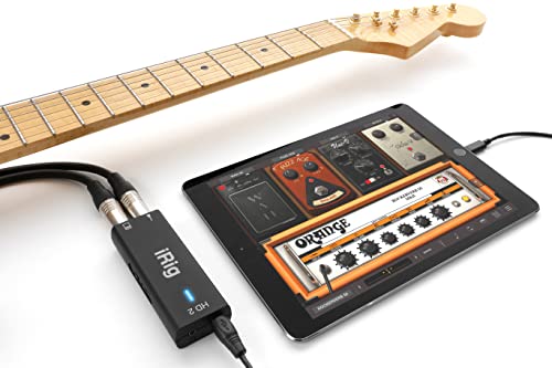 IK Multimedia iRig HD 2 guitar audio interface for iPhone, iPad, Mac, iOS and PC with USB-C, Lightning and USB cables and 24-bit, 96 kHz music recording - size: iRig HD 2