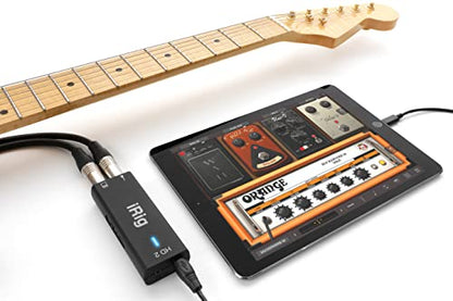 IK Multimedia iRig HD 2 guitar audio interface for iPhone, iPad, Mac, iOS and PC with USB-C, Lightning and USB cables and 24-bit, 96 kHz music recording - size: iRig HD 2