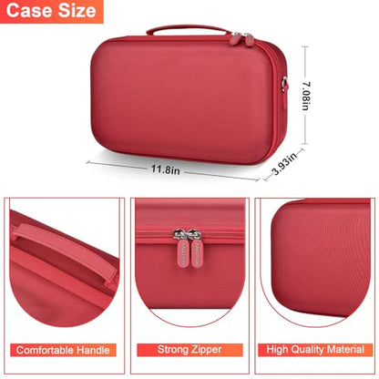 ANKHOH Hard Travel Case for JBL Charge 6 Speaker with Shoulder Strap | Fixed tray, elastic strap and zippered mesh pocket organize the speaker, charger and cables, Black, Case Only - color: Red
