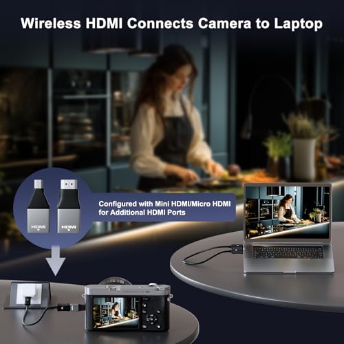 Wireless HDMI Transmitter and Receiver 4K Decode 1080P Output, HDMI Wireless Extender, Plug & Play, Support 2.4/5GHz for Streaming Video and Audio to Monitor from Laptop/Pc/Tv Box (Black) - color: Black