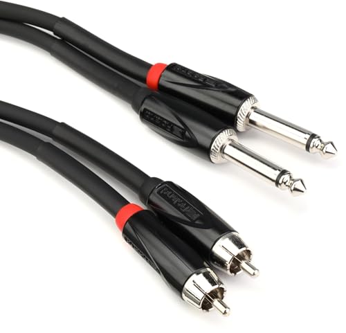 Roland Black Series Interconnect Cable, Dual RCA to Dual 1/4-Inch, 5-Feet - size: 5 ft, style: Dual RCA-1/4"