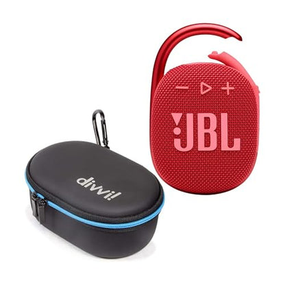 JBL Clip 4 Portable Bluetooth Speaker (Red) + Bundle with divvi! Protective Hardshell Case (Black) - color: Red