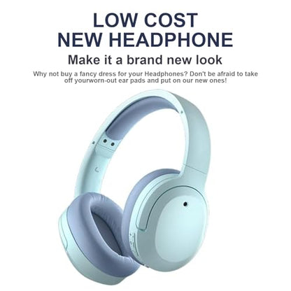 W820NB Ear Pads Replacement Ear Pads Cushions Compatible with Edifier W820NB Headphone Softer Protein Leather Earmuffs Memory Foam Earpads Ear Cups Cover Repair Parts (Blue) - color: Blue