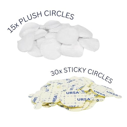 URSA Plush Circles - 9 Pack (White), 5 mm Short Fur Lav Mic Covers - color: White, size: 9x