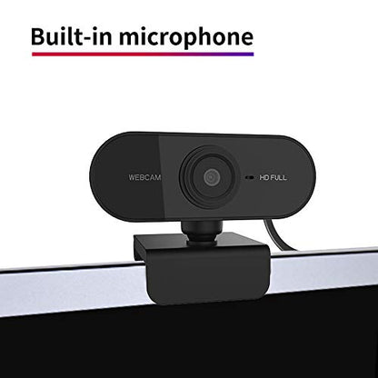 Computer Camera PC Webcam Full HD 1080p 360 Degrees Wide Angle 30fps Video USB Web Cam with Microphone for Mac Laptop Desktop Conferencing Chatting and Live Streaming