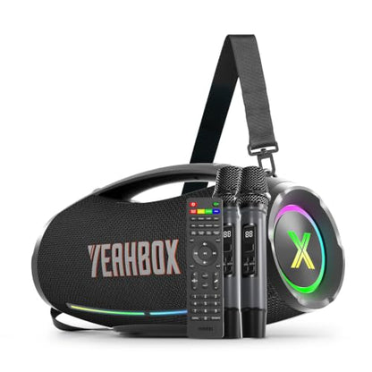 Yeahbox X-Boom X Portable Bluetooth Party Speaker with Dual Mics, 200W Peak - color: Black