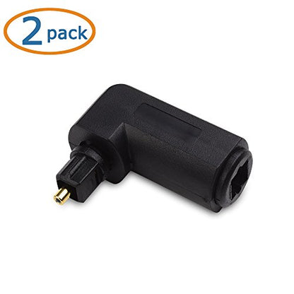 Cable Matters 2-Pack Right Angle Toslink Adapter, Toslink Extension | Male to Female, Right-Angle Design, Optical Audio, Space-Saving Adapter