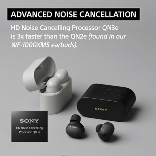 Sony WF-1000XM6 The Best Noise Cancelling Wireless Earbuds, Black | Truly Wireless Headphones, Studio-Quality, HD NC Processor QN3e, Ultra Clear Calls, Up to 24 Hours of Battery, Bluetooth - color: Black