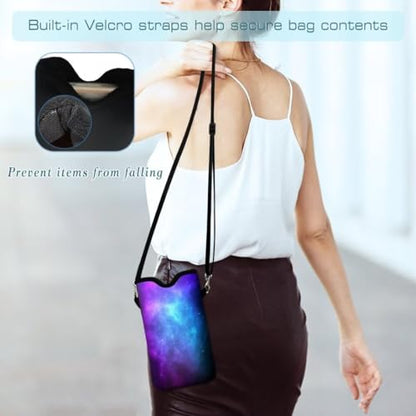 Cell Phone Sleeves Bag Case Crossbody Neoprene Holder Lanyard Phone Pouch for Women Men 7.5 X 4.5 Inches - Galaxy - color: Galaxy