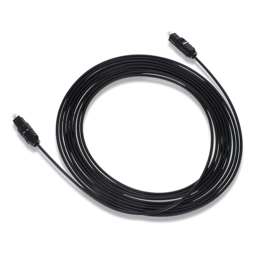 Optical Audio Cable 10 Feet, 10ft / 3meter Optical Cable for Soundbar Ultra Thin Cord Fiber Optic Cord Compatible with Sound Bar TV Home Theater