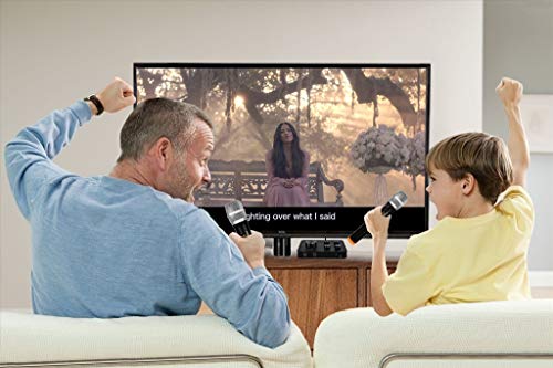 Wireless Microphone Karaoke Mixer System, Dual Handheld Wireless Microphone for Karaoke, Smart TV, PC, Speaker, Amplifier, Church, Wedding - Support HDMI, AUX In/Out