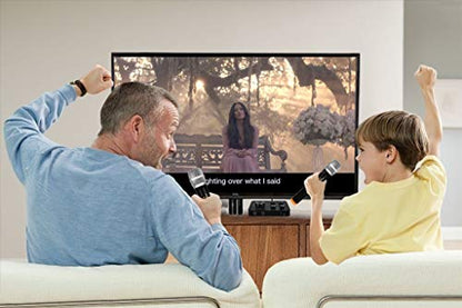 Wireless Microphone Karaoke Mixer System, Dual Handheld Wireless Microphone for Karaoke, Smart TV, PC, Speaker, Amplifier, Church, Wedding - Support HDMI, AUX In/Out