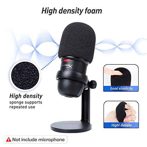 SoloCast Boom Arm, Microphone Stand for HyperX SoloCast 2 with Mic Cover | Mic arm Upgrade C Desk Clamp, 2 Cable Ties, Foam Mic Cover
