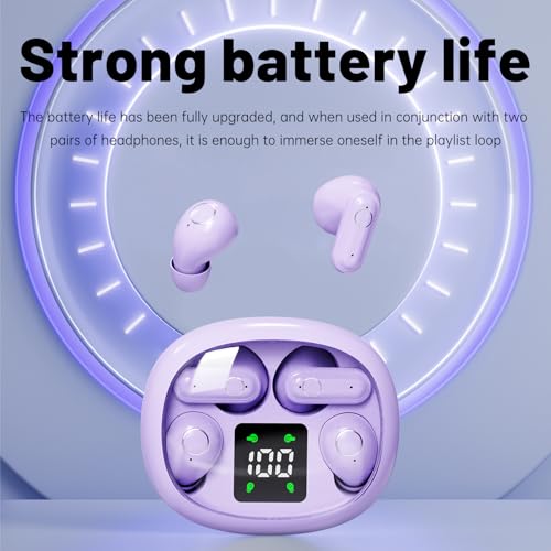 2-in-1 Mini Invisible Sleep Bluetooth Earbuds,Small Wireless Sleep Headphones for Side Sleepers,Bluetooth 5.4 Bass Stereo Sound Over-Ear Earbuds,Bluetooth Earbuds for Laptop/Phones/Sports (purple) - color: Purple