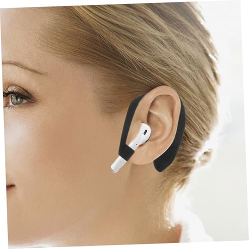 Angoily 1pair Replacement Ear Hooks for Earbuds Silicone Slip Tips for Running Gym and Cycling Secure Fit and Design Compatible Earphones Black