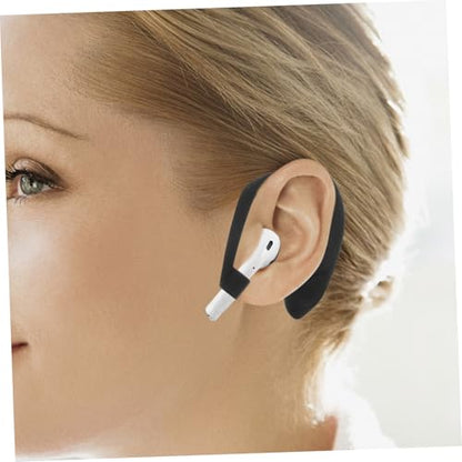 Angoily 1pair Replacement Ear Hooks for Earbuds Silicone Slip Tips for Running Gym and Cycling Secure Fit and Design Compatible Earphones Black