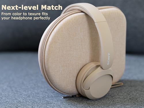 Ginsco Case Compatible with JBL Tune 510BT/520BT/500BT with Sony WH-CH520/510, Ultra-Slim Hard Shell Headphone Case for On Ear Headphones (Beige) - color: Beige