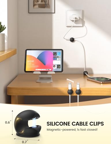 Lamicall 8 Pack Magnetic Cord Organizer, Mini-Soft Silicone Clips - size: 8Pack - Silicone Magnetic