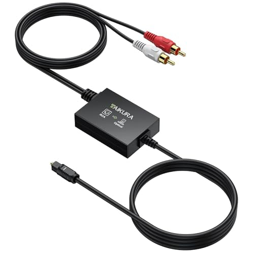 Analog to Digital Audio Converter Plug and Play RCA to Optical ADC Converter, 48KHz PCM Output, with 1.1 M RCA and 1 M Optical One-Piece Cable for Turntable CD Player to Soundbar - color: RCA to Optical Cable