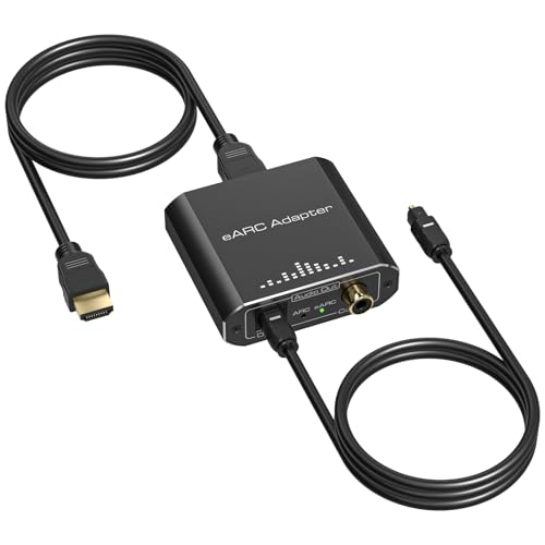 VPFET HDMI eARC Audio Extractor Only Work for HDTV ARC/eARC Audio Adapter Converter HDTV Audio Transmitted via Toslink+Coaxial ports Support 192KHZ for Soundbars Home Theaters and Audio Systems No CEC - size: EARC to Optical Coaxial