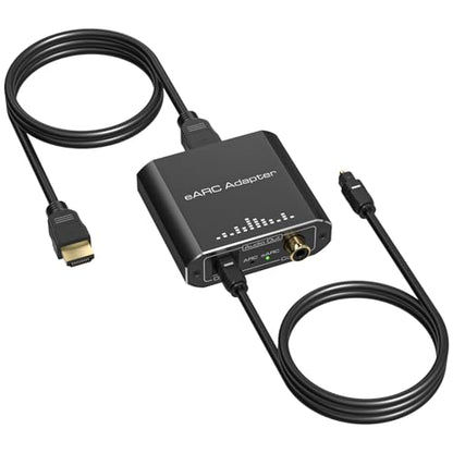 VPFET HDMI eARC Audio Extractor Only Work for HDTV ARC/eARC Audio Adapter Converter HDTV Audio Transmitted via Toslink+Coaxial ports Support 192KHZ for Soundbars Home Theaters and Audio Systems No CEC - size: EARC to Optical Coaxial