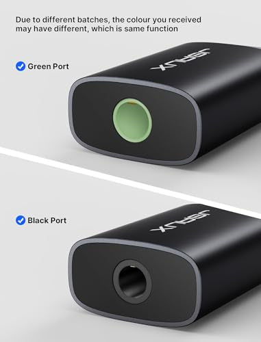 JSAUX 2 Pack USB to 3.5mm Jack Audio Adapter - External Stereo Sound Card for PS4, PS5, Headphones, Mac, Linux, Laptops, Desktops - Black - color: black