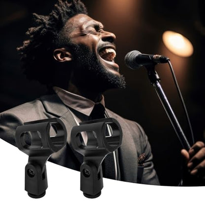 4-Pack Flexible Microphone Clip Holder, Adjustable Angle Rubber Mic Clamp