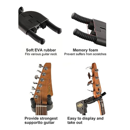 GHOSTFIRE Guitar Display Rack Fit Electric Guitar/Bass/Acoustic, GBS-8 | AutoGrip Guitar Stand Foldable Guitar Display Rack, Non-slip Alloy Bracket Support up to 44 Pounds