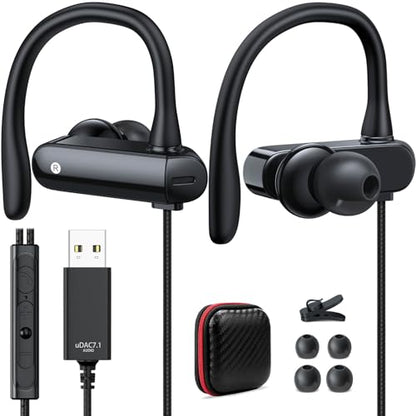 USB Headphone with Mic Mute Volume Control,7.5FT Long Cord PC Wired Earbuds