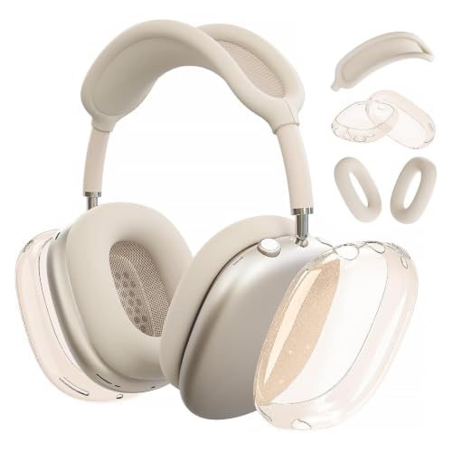 MOLOPPO 3 in 1 Case Cover Compatible with AirPods Max 2/1, Starlight Glitte | Anti-scratch Clear Soft TPU Ear Cups /Silicone Ear Pad Case /Headband Cover for AirPods Max, Transparent Accessories for Max - color: B1-Starlight Glitter