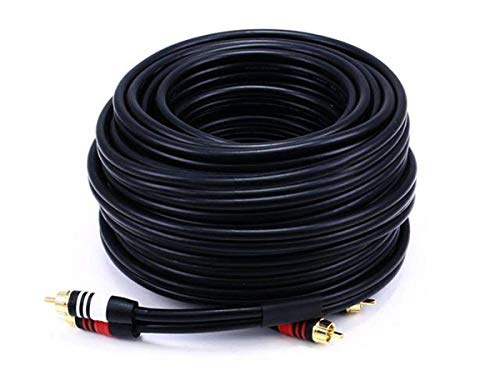 Monoprice 102864 6' Premium 2 RCA Plug to 2 RCA Plug 22AWG Cable - Black - size: 6ft