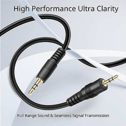 TNP 2.5mm to 3.5mm Adapter Cable, Male to Male Stereo AUX Cord, 10FT | Bi-Directional Cable Connects 2.5mm and 3.5mm Stereo Ports; Gold-Plated Plugs and a Flexible Pvc Jacket - size: 10FT