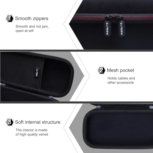 L LTGEM Speaker Case Compatible with JLab JBuds Party Portable Bluetooth Speaker, Office Travel Carrying Storage Bag - Black(Case Only) - color: Black
