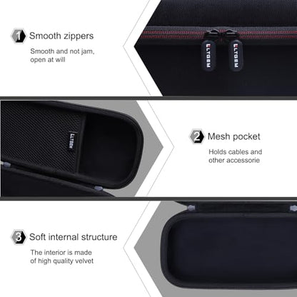 L LTGEM Speaker Case Compatible with JLab JBuds Party Portable Bluetooth Speaker, Office Travel Carrying Storage Bag - Black(Case Only) - color: Black