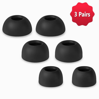 Geiomoo Silicone Ear Tips for Beats Powerbeats Fit 2025 Eartips, Replacement Earbuds Earpads (Black, L/M/S)