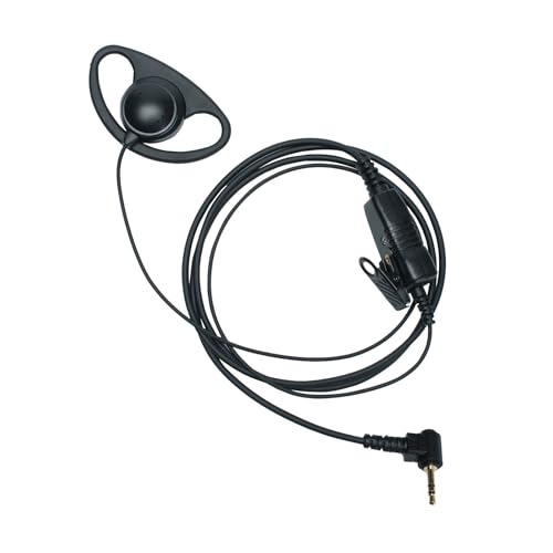 D-Shape Headset Earpiece with PTT Mic Compatible with Motorola Talkabout - size: 2pack