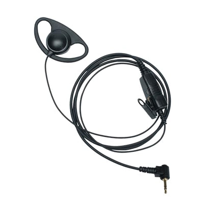 D-Shape Headset Earpiece with PTT Mic Compatible with Motorola Talkabout - size: 2pack