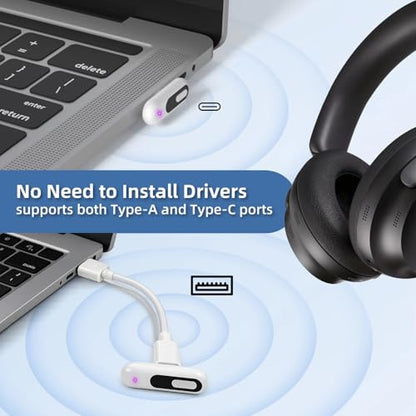 USB-C Bluetooth Audio Adapter for PS5 & PS4, Low Latency | Wireless Audio Transmitter with aptX-Adaptive, Bluetooth Headphones & Earbuds