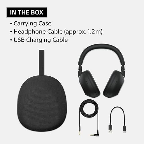 Sony WH-1000XM6 The Best Noise Cancelling Wireless Headphones, Black | HD NC Processor QN3, 12 Microphones, Adaptive NC Optimizer, Mastered by Engineers, Studio-Quality, Up to 30 Hrs of Battery - color: BLACK
