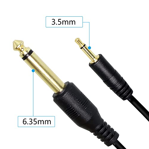 1/8 to 1/4 Stereo Cable,2M/6.56FT Gold Plated 3.5mm Male to 6.35mm Male TS Mono Audio Cable for Amplifier, Speaker,Guitar and Home Stereo System - color: 6.35mm mono male to 3.5mm mono male