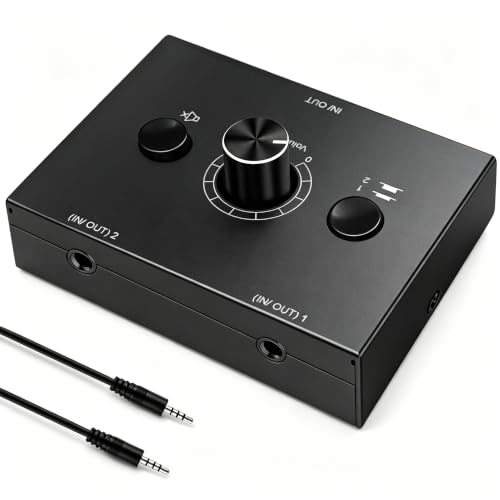 3.5mm Audio Switcher Passive Speaker Selector with Mute