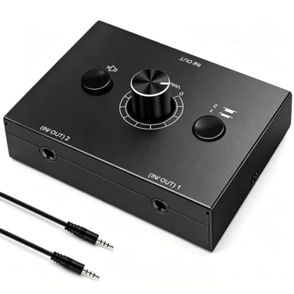 3.5mm Audio Switcher Passive Speaker Selector with Mute