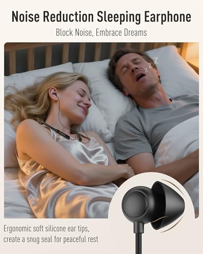 Hearprotek Wireless Lightweight Sleeping Headphones, Neckband Bluetooth 5.4 Wireless Sleep in-Ear Earbuds, Ultra Soft Portable Sleep Headphones for Side Sleepers, Working, Relaxing