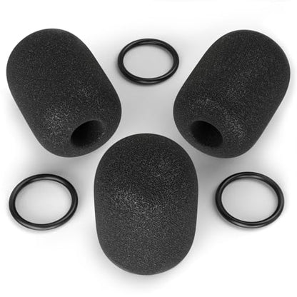 for Bose A20 Mic Cover, Aviation Headset Replacement Windscreen for Bose A30 A20 Microphone Spongue Pop Filter, 3 PCS Black Foam Cover WindScreen