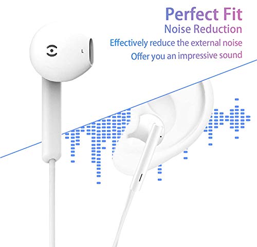 2 Pack Wired Earbuds in-Ear Headphones, Wired Headphones with 3.5mm Earphones[MFi Certified] with Microphone Volume Control Compatible with iPhone,iPad,iPod,Computer,Android Most 3.5mm Audio Devices
