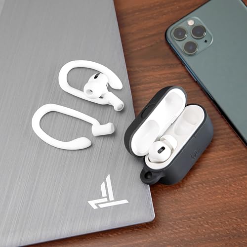 WC HookZ - Patented Upgraded Over Ear Hooks for AirPods Pro 1, 2 & AirPods 1, 2 & 3- Two Size Pairs Included in Package, Unique Left & Right Hook, Made by Wicked Cushions | Winter White - color: White
