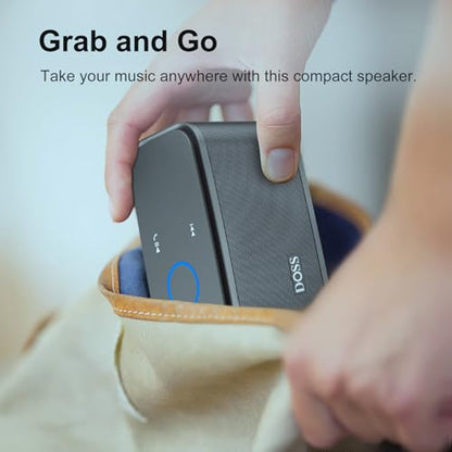 DOSS SoundBox Touch Wireless Bluetooth Speaker-12W HD Sound with Rich Bass | Portable & Small Design, IPX5 Waterproof, 20H Playtime, Handsfree, House, Office Desktop, Bedroom, Indoor Use, Gray - color: Gray