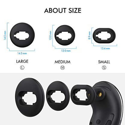 AhaStyle Galaxy Buds Live Ear Tips 6 Pairs Silicone Earbuds - color: Black for Galaxy Buds Live
