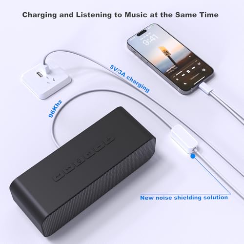 LMUBOY 오래된 자동차용 2-in-1 Aux to USB-C 코드 [버지 없음], [MFi 인증] Type-C to 3.5mm 오디오 Aux 케이블 충전 포함 | USB C 수 - 자동차 스테레오 케이블 아이폰 17/16/15, 갤럭시 S20-S25, 픽셀 10-4용 - style: 충전용 USB-A 플러그