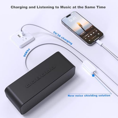 LMUBOY 오래된 자동차용 2-in-1 Aux to USB-C 코드 [버지 없음], [MFi 인증] Type-C to 3.5mm 오디오 Aux 케이블 충전 포함 | USB C 수 - 자동차 스테레오 케이블 아이폰 17/16/15, 갤럭시 S20-S25, 픽셀 10-4용 - style: 충전용 USB-A 플러그